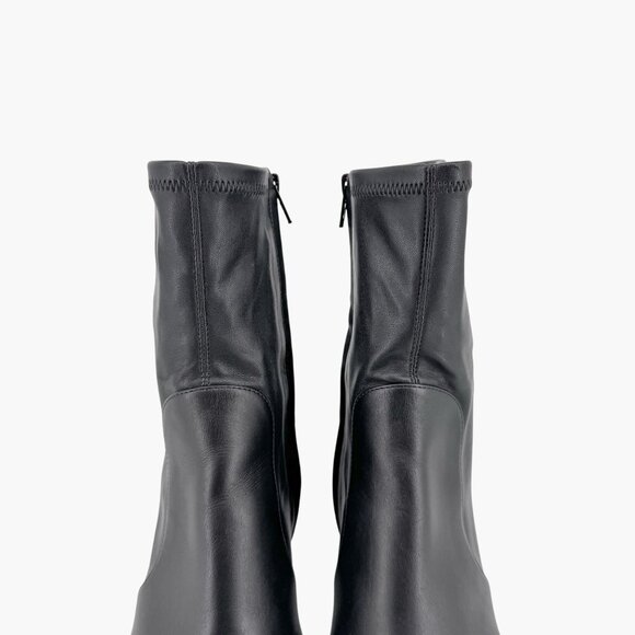 Louis Vuitton Silhouette Black Leather Block Heel Ankle Boots Size 37.5 US 7.5 - Picture 4 of 16